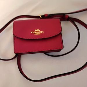 Coach Flap Card Case with lanyard